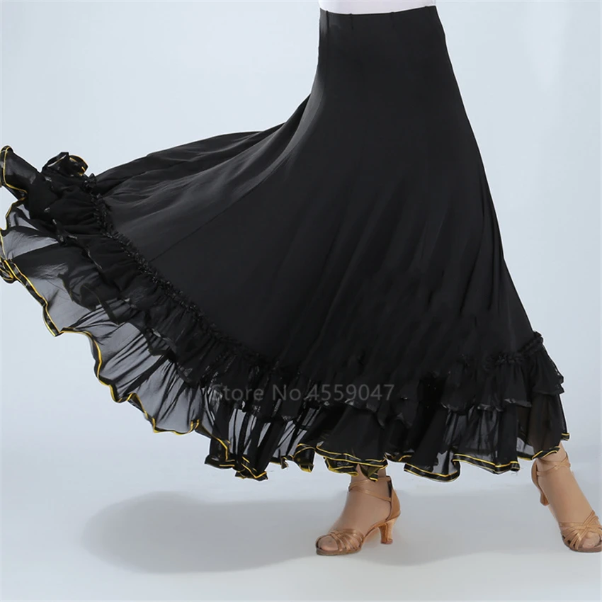 Flamenco Dance Layered Big Swing Skirt Spanish Gypsy Modern Dancing Dress Performance Costume for Women Vestido Classic Ballroom