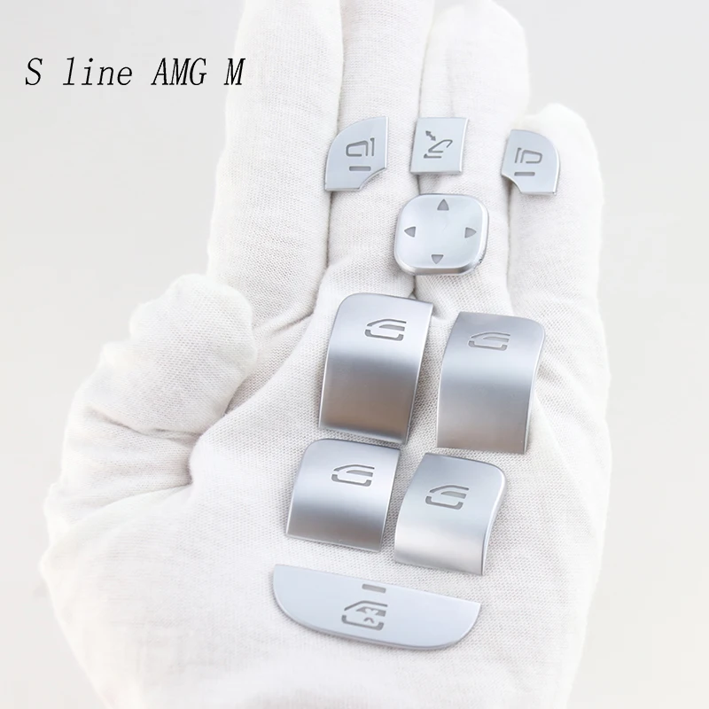 Car Styling Door Armrest Window Switch Buttons Stickers For Mercedes Benz A B C E Class W177 W205 W213 W247 W167 GLB GLS GLC GLE