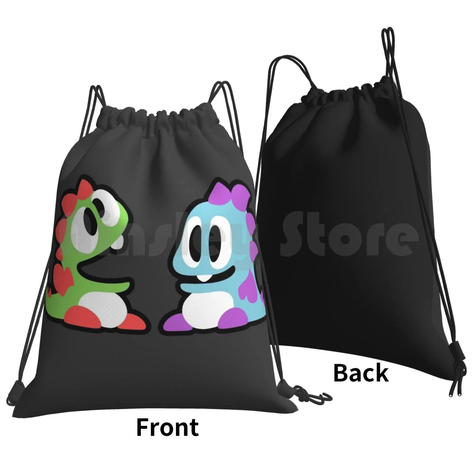 Bubble Bobble Backpack Drawstring Bags Gym Bag Waterproof Bubble Bobble Nes Gaming Retro 80s Video Games