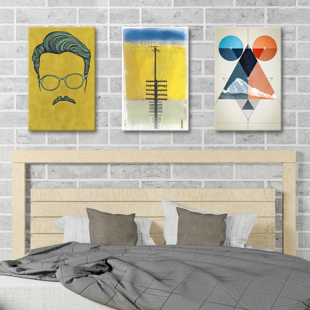 Picture Canvas Printed Painting Multi Symmetry Moving Forward Moustache Wall Art Poster for Living Room Decor No Frame
