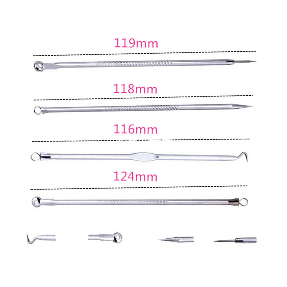 1/4Pcs Stainless Needles Blackhead Remove Tool Blackhead Comedone Acne Blemish Extractor Remover Cosmetic Tool Facial Care