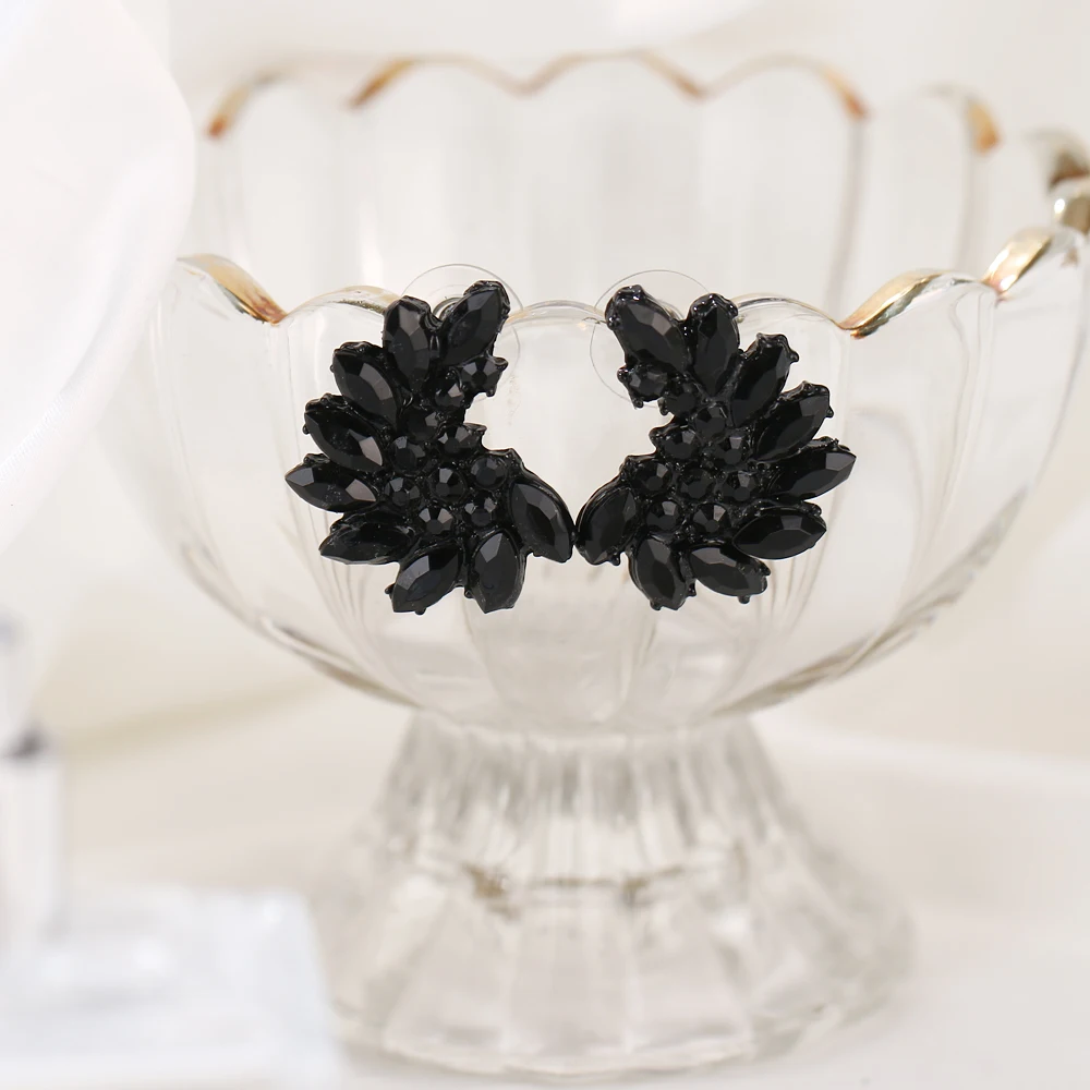 2020 Z Fashionable generous charm charming pure black dark desire resin wings fan-shaped earrings party party gifts