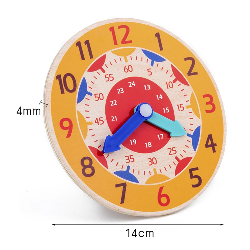 Horloge en bois Montessori pour enfants, horloge colorée, jouets fuchsia, aides aux enfants d'âge alth, heure, minute, seconde Leone nition