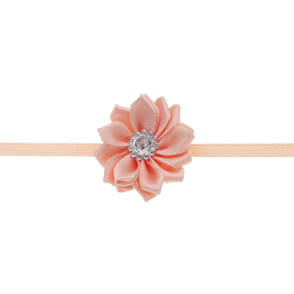 baby headband Polygonal Ribbon Rhinestone Flower Headband Newborn Elastic Floral Hairbands Cute children girls Hair Accessories