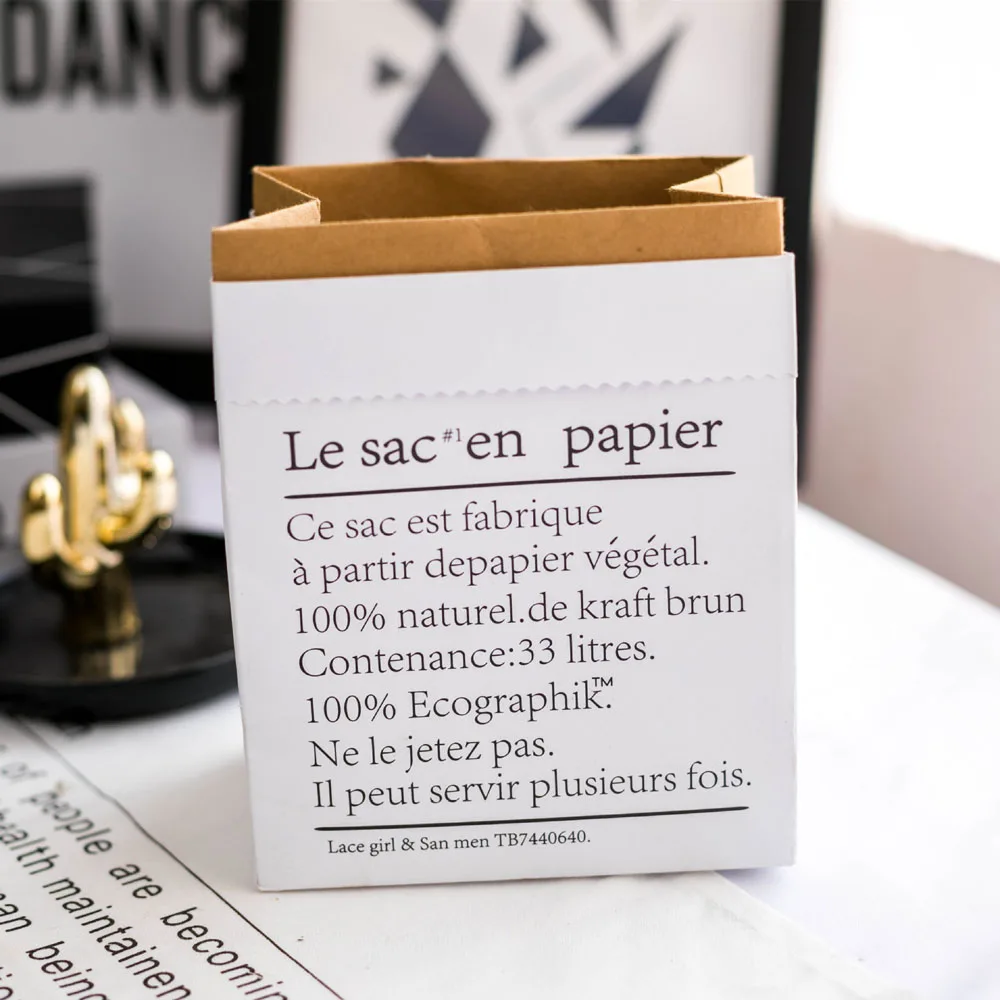1pcs mini Dried Plant Basket Kraft Paper Bag Flowerpot& Kraft Paper Bag Flower Vase&Kraft Paper Bag Flowerpot for Home Decor