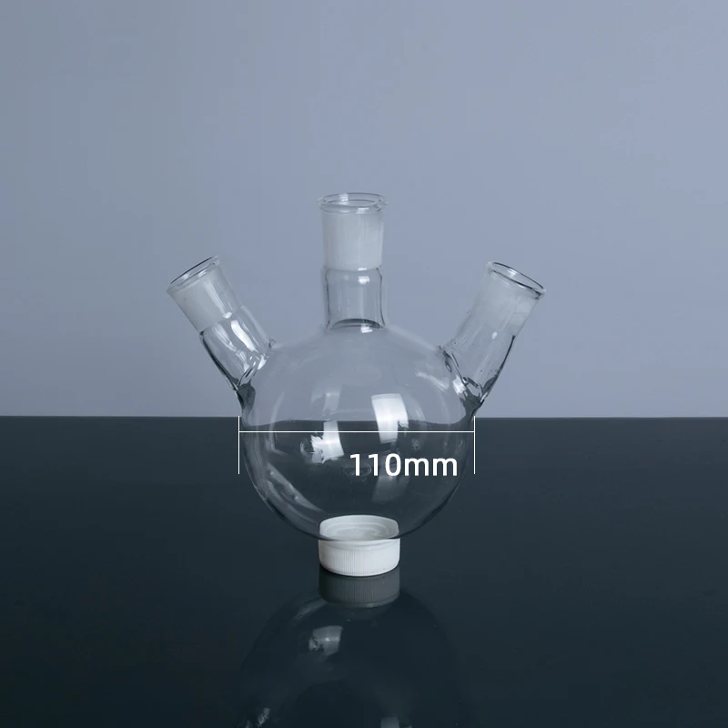 Flcopropriété astronomique rond à trois cols, verre de quartz de laboratoire, 25ml, 50ml, 250ml, 500ml, 1000ml, 1 pièce