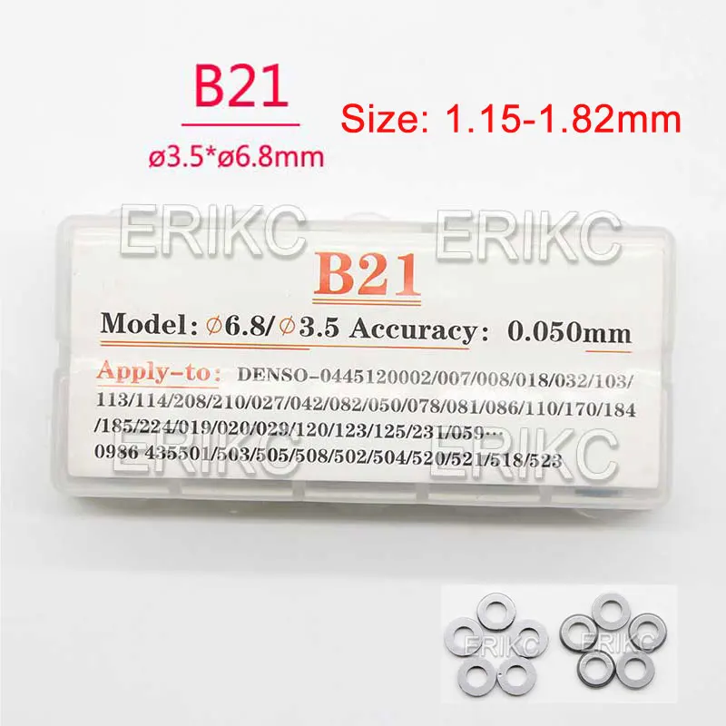 

B21 Common Rail Diesel Injector Adjusting Shims B21 Injection Washer Gasket Kits Size 1.15-1.82mm for DENSO Sprayer Nozzle