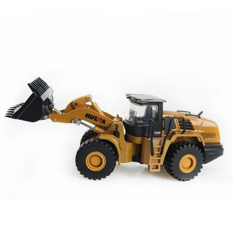 HUINA Alloy Toys 1:50 Scale Diecast Model Mechanical Loader Bulldozer Toy Model Engineering Construction Car  Boys Gifts