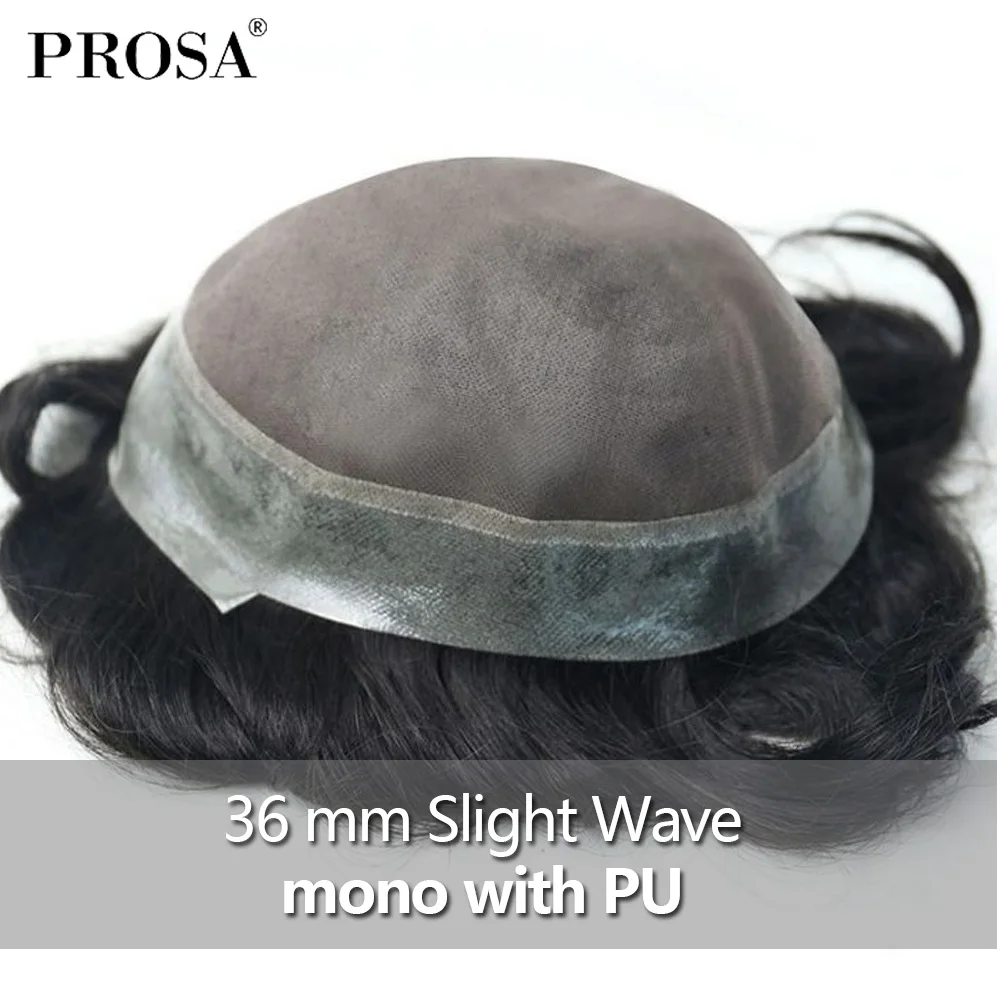 7X9 Inci Super Tipis Kulit Pria Rambut Palsu Pria Super Tipis Alami Wig Rambut Pria Sistem untuk Pria fashion Palsu