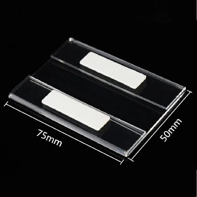 Plastic Price Tag Sign, Label Frame Display, Wall Sticker Paper, Advertising Promotion Name Card Holders, T1.3mm, 10Pcs