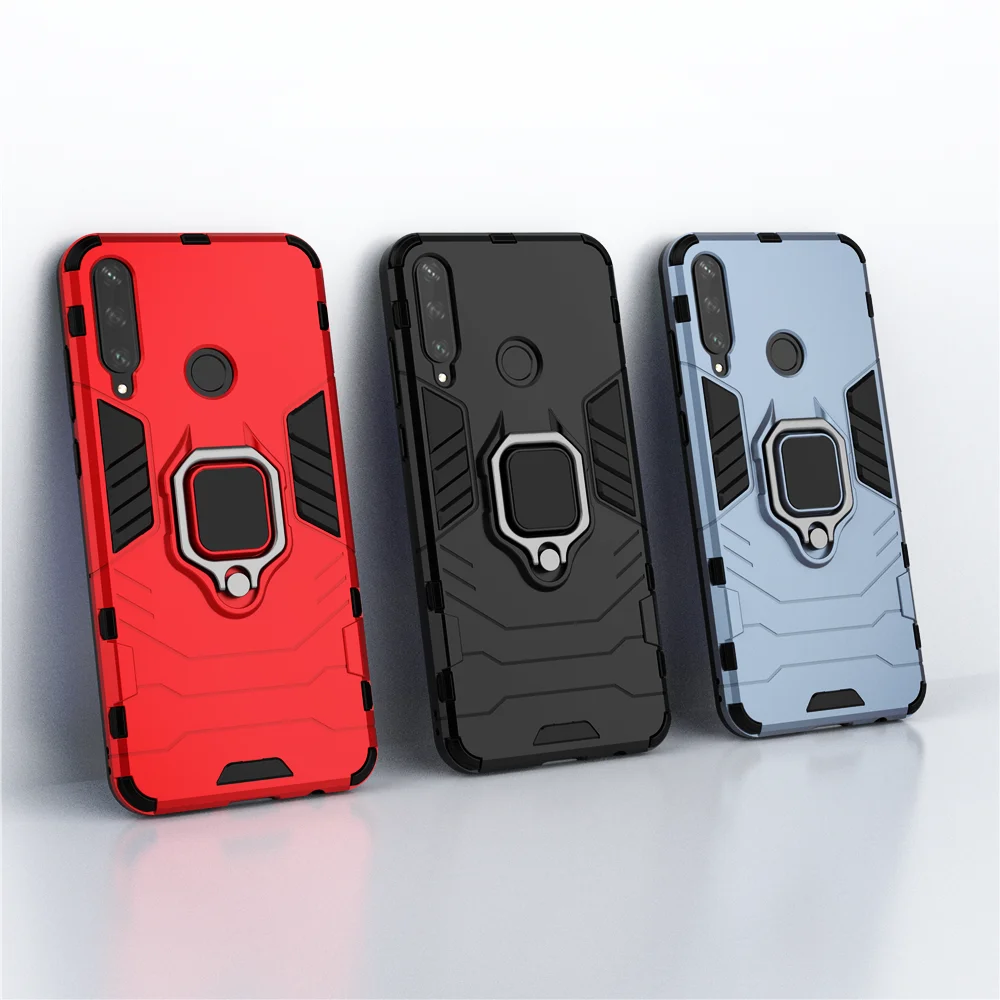 Shockproof armor case for Huawei y6p, med-lx9n, case with ring holder, phone back cover for y6p, med-lx9n, Y 6p 2020, 6.3 inch