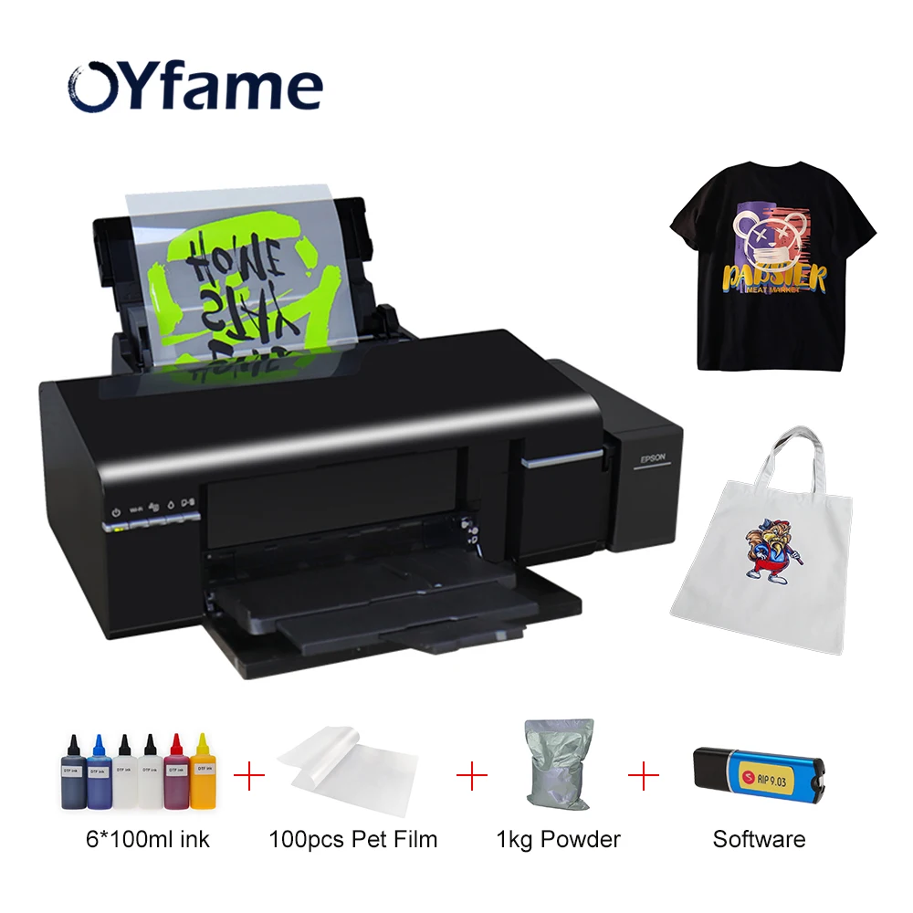 

OYfame A4 DTF Printer Directly Trasnfer Film DTF Printer for t shirt DTF Printer With DTF Ink DTF PET Film L805 A4 DTF Printer