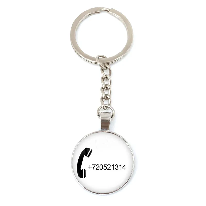 Custom Keychain Personalized Gift Customized Phone Number Anti-lost Keyring Key Chain Ring Wholesale