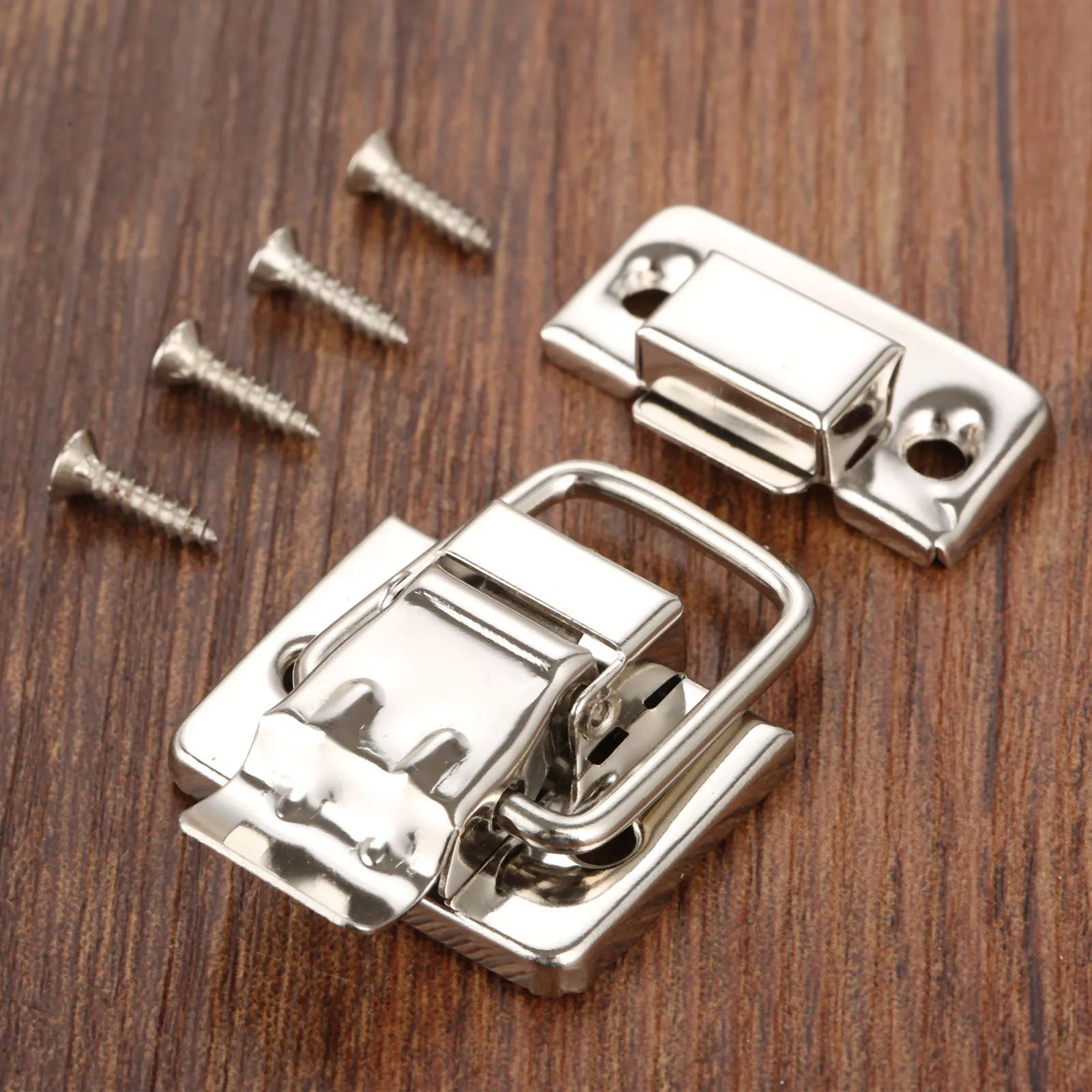 Vintage Metal Lock Hasp Antique Silver Latch Clasp Toggle Buckle 30*36mm Jewelry Box Case Furniture Hardware Suitcase fitting