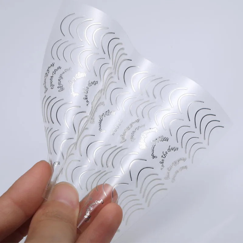 Gold 3D Nail Sticker Lines StripE Geometric Heart Self Adhesive Nail Art Transfer Stickers  Decors 11.5 * 6cm