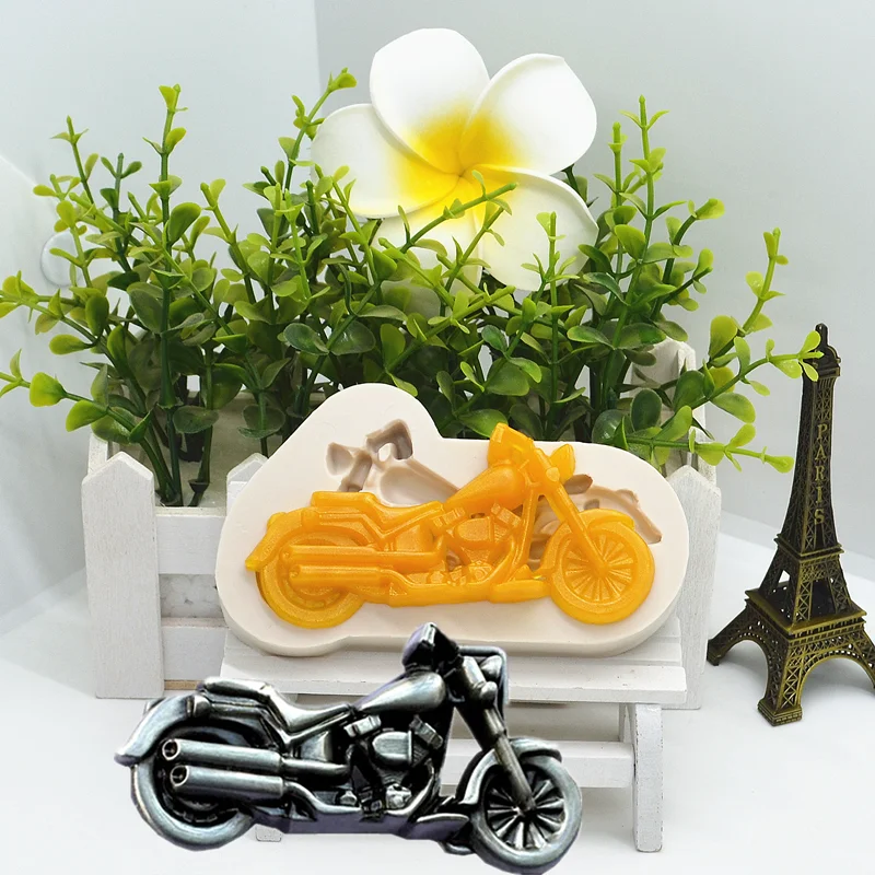 New Motorcycle Silicone Mold Kitchen Resin Baking Tool DIY Pastry Cake Fondant Moulds Dessert Chocolate Lace Decoration Supplies