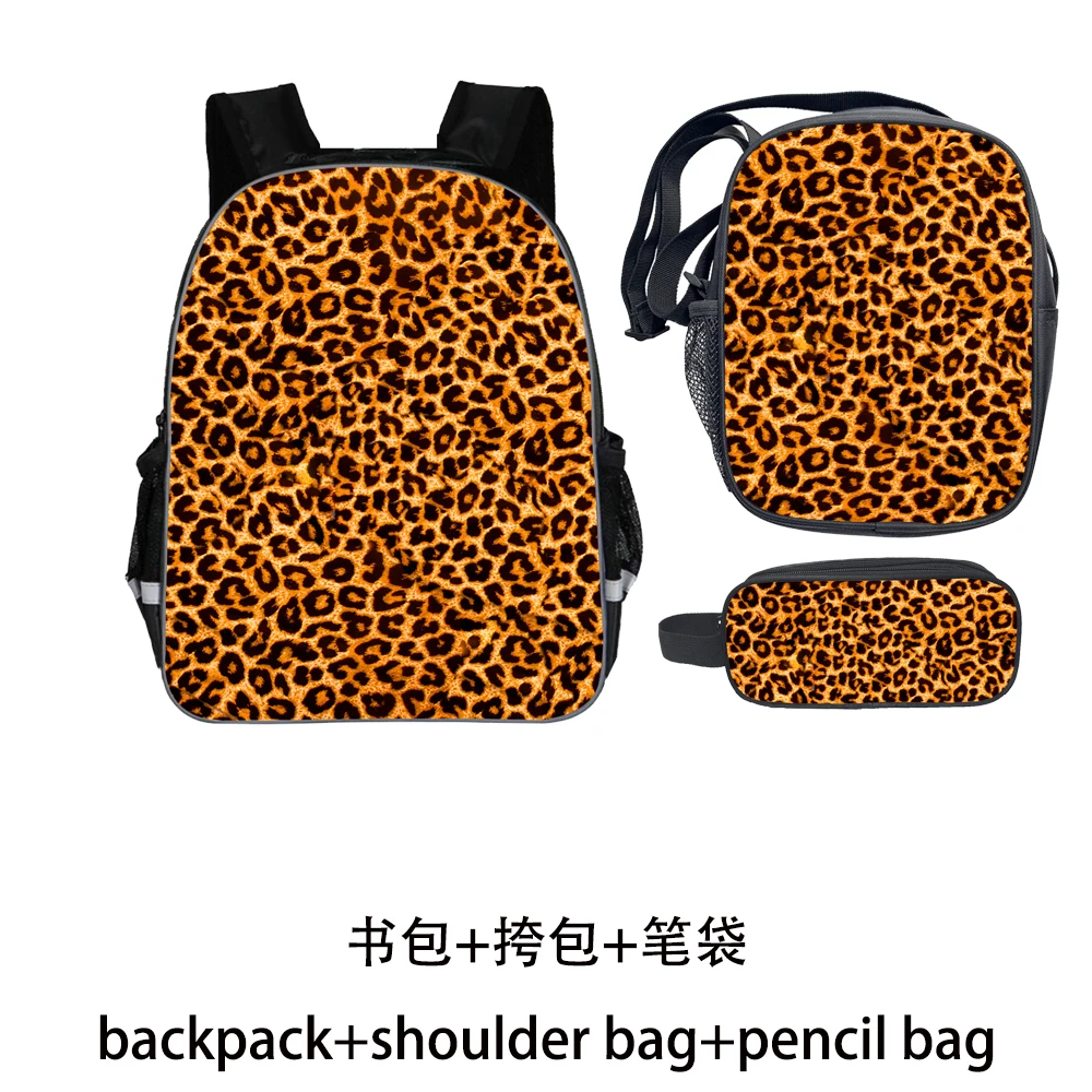 Dinosaur Backpack Set Teenagers Boys Girls Toddler Leopard  Cat Kid School Book Bags Men Women Rock Mochila Bolsa