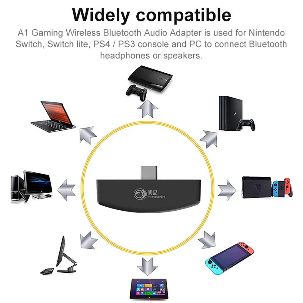 سماعة لاسلكية تعمل بالبلوتوث اوديو يو اس بي محول العاب اوديو يو اس بي محول ل ان اس سويتش لايت PS4 PS3 سماعة رأس بخاصية البلوتوث