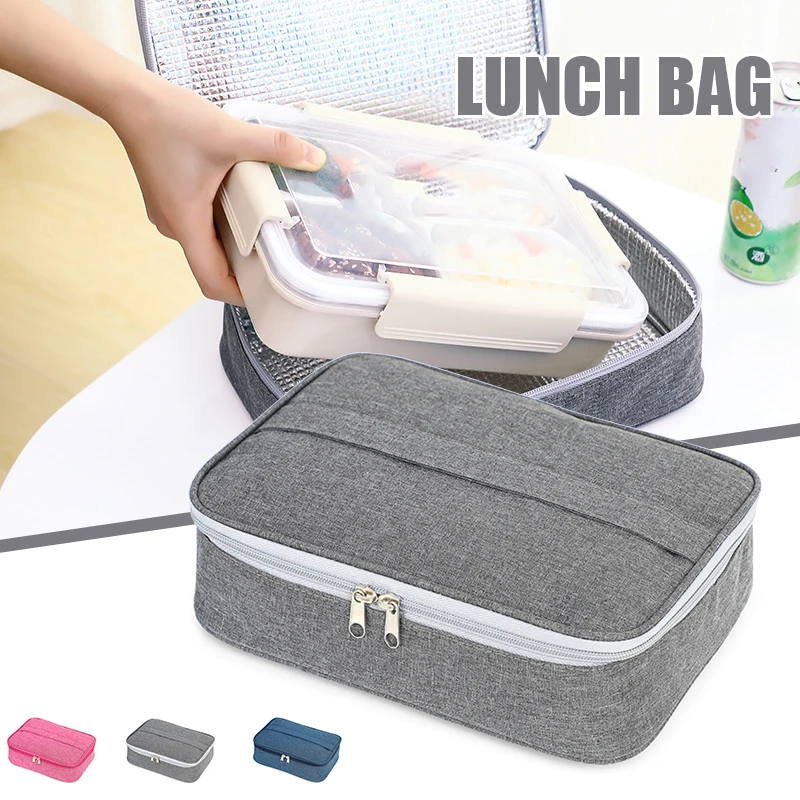 Rectangular Lunch Tote Bags Food Carry Camping Outdoor Thermal Insulated Cooler Refridge Organizer Lunch Dinner Pouch Supplies