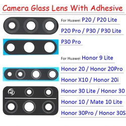 2Pcs，Back Rear Camera Glass Lens For Huawei Honor 9 Lite / Honor 10 20 20S 20i 30 30S X10 P20 Lite P30 Pro Mate 10 Lite Adhesiv