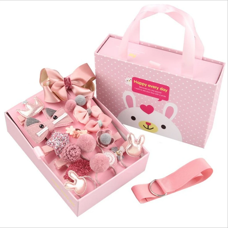 18-piece gift box children\'s hair accessories Korean princess super fairy cute cute little girl hairpin baby hairpin