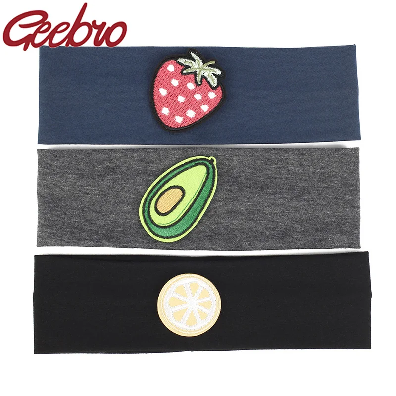 Geebro Casual Rainbow Fruit baby girl headbands Hair Accessories Soft Fasgion Kids baby Childs Print headWrap Turban School Gift