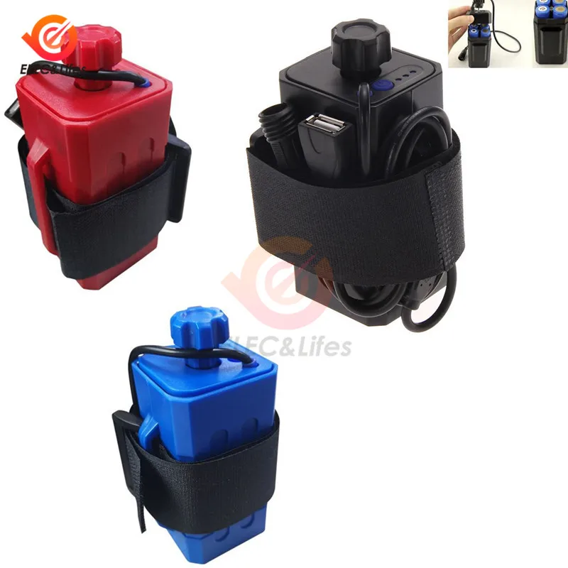 

4x18650 Waterproof Battery Storage Case Battery Box Battery Holder Red Black Blue For Bike LED Light