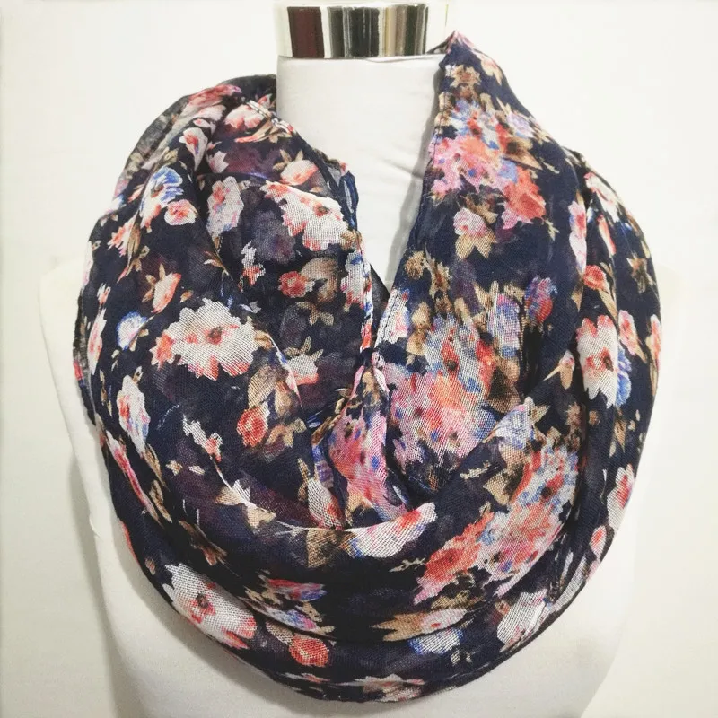 new chrysanth scarves for women viscose infinity Scarf Snood hijab daisy Scarf trumpet flower long scarf hot sale floral bandana