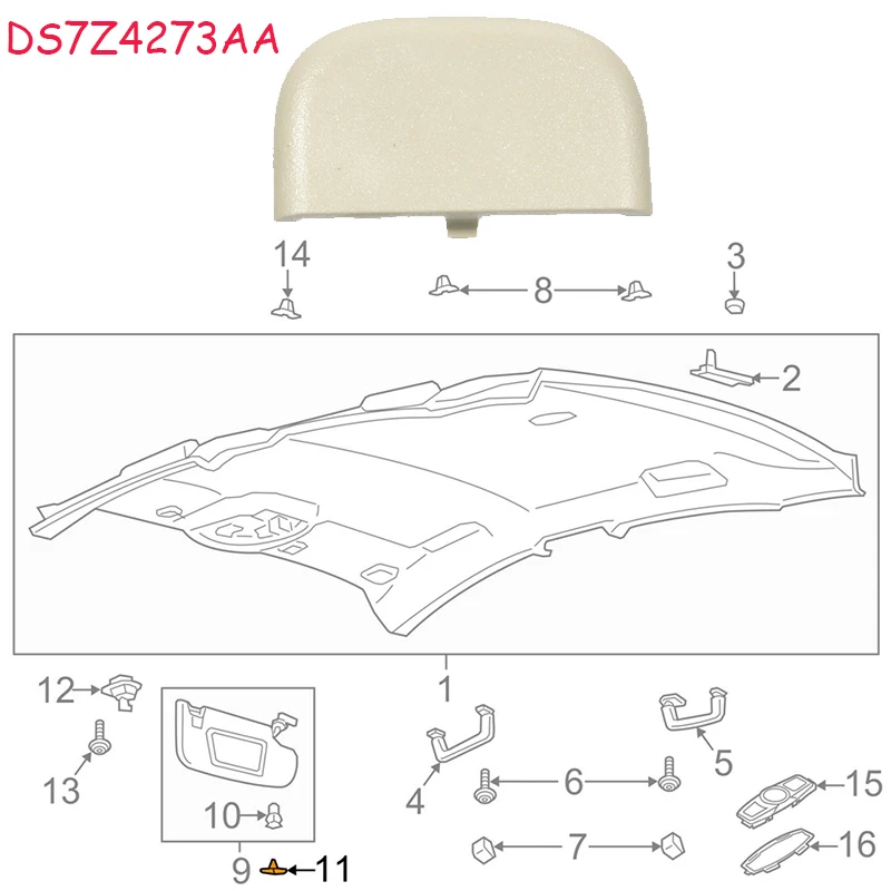 

DS7Z4273AA DS7Z-4273-AA Car Sun Visor Screw Hole Trim Cover Sun Visor Caps Clip For Ford Fusion Lincoln MKZ Edge Dune 2013~2016