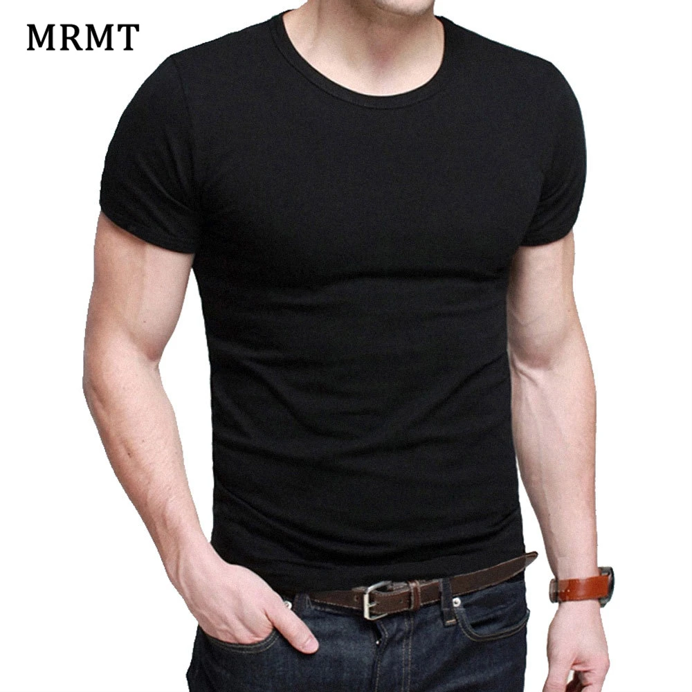 Lycra Men\'S T Shirt Short Sleeve T-Shirt O-Neck Slim Solid Color Half Sleeved Tee Shirt 2024 MRMT