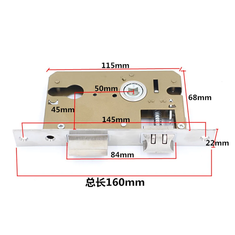 Lock Hardware Fittings Safety Silent Lock Gallbladder Lock Core Room Wooden  Lock Body Suitable For 32mm Lock Cylinder