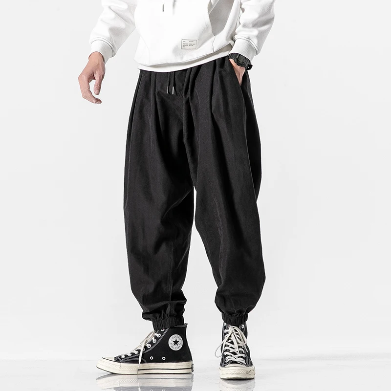 

Japanese Retro Casual Summer and Autumn Simple Commuting Loose Lantern Tie Leg Straight Leg Wide Leg Sports Pants