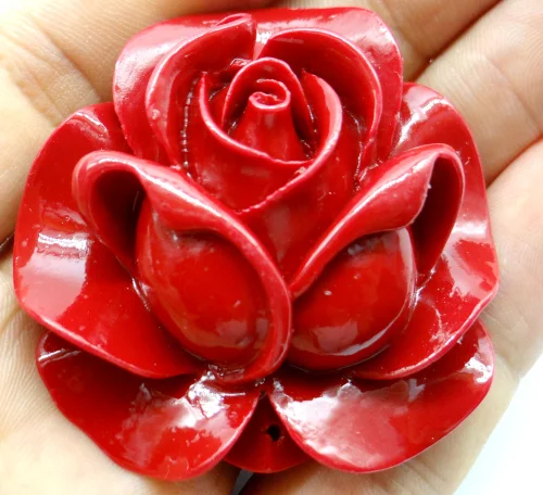 Chinese Organic Cinnabar natural Quartz crystal carve of flower charm Pendant for diy Jewelry making Necklace Accessories  A10