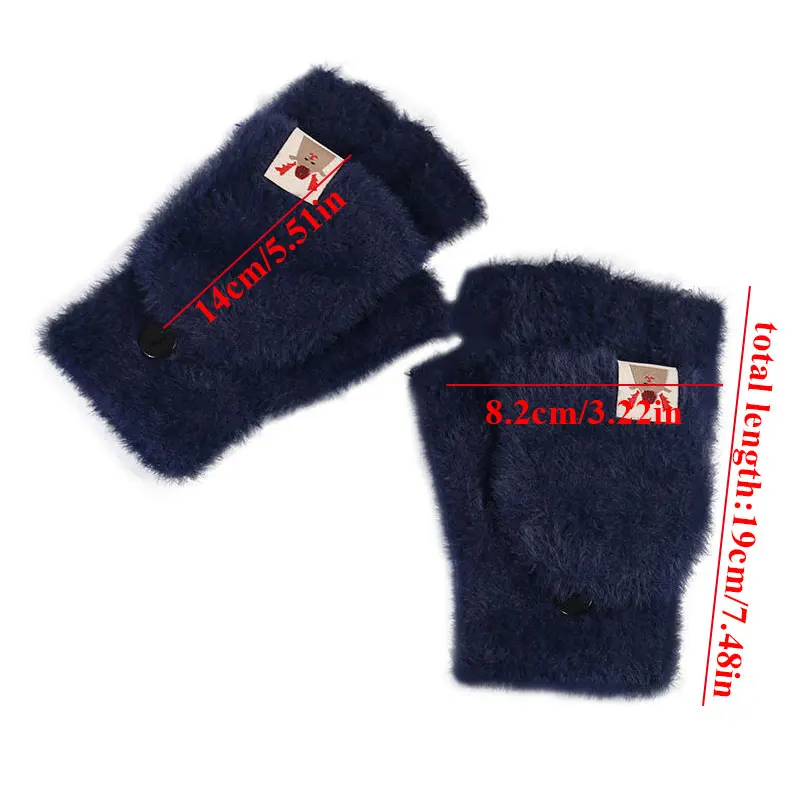 Mink Velvet Fingerless Gloves Furry Clamshell Half-finger Gloves Thicken Winter Keep Warm Gloves Fur Plush Touch Screen Gloves