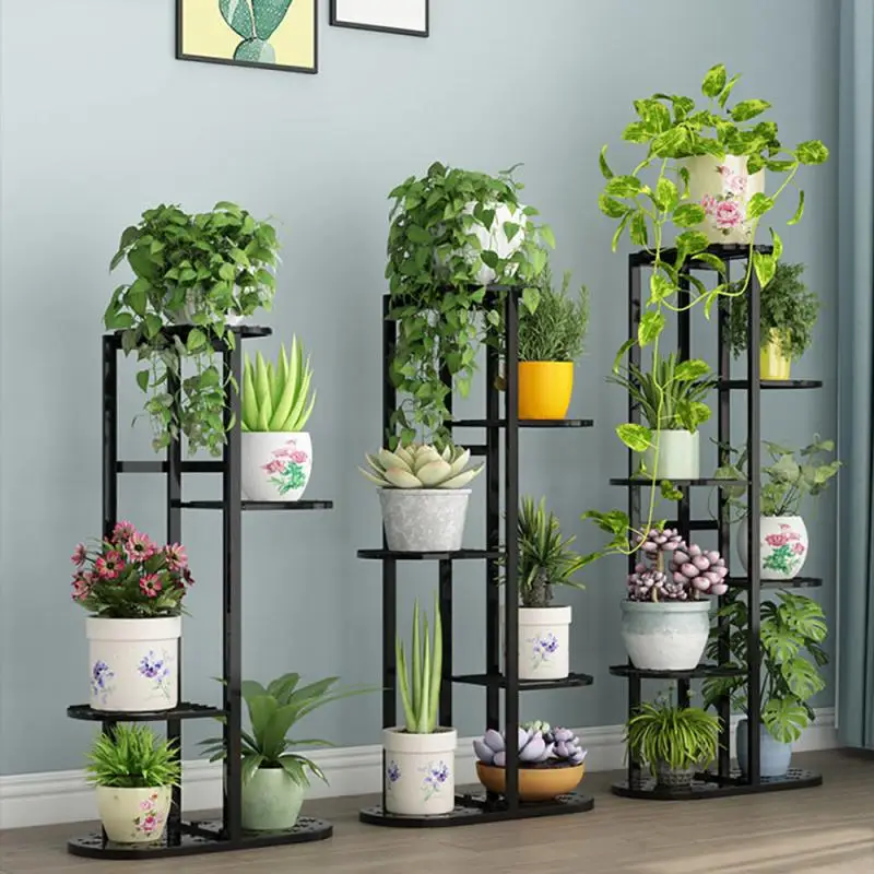 

4 Layer 82cm Removable Floor-standing Storage Shelf Iron Art Hanging Basket Home Garden Balcony Livingroom Flower Pot Organizer