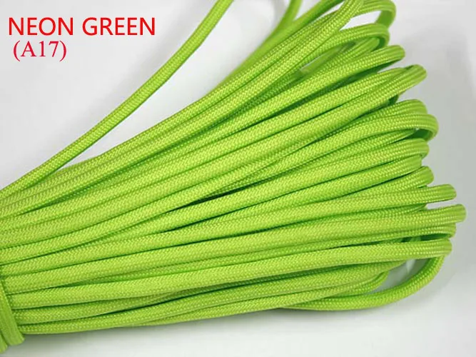 1 Stück 550 Paracord Fallschirmschnur Lanyard Mil Spec Typ III 7 Strang Kern 100 FT 27 Farben zum Klettern Camping Schnalle Armband