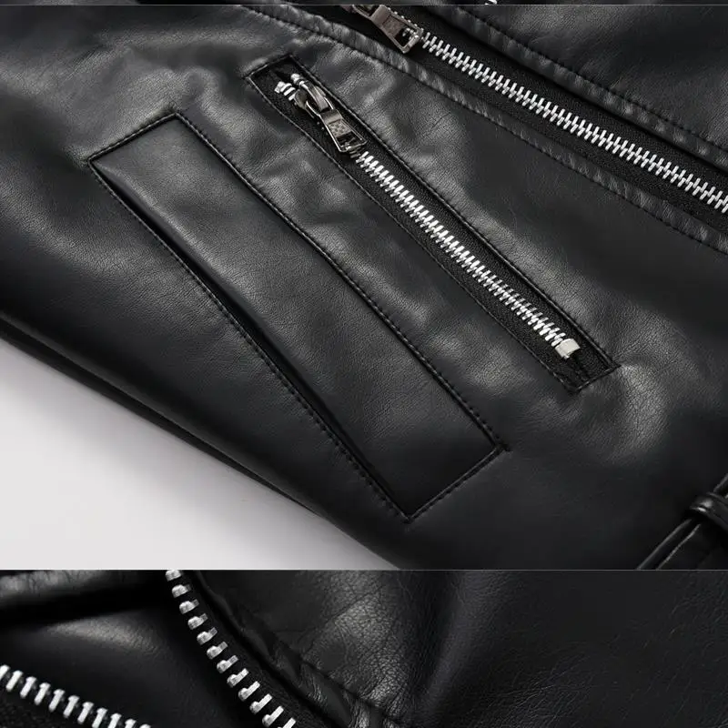 New Loose PU Faux Leather Jacket Women Classic Moto Biker Jacket Autumn Winter Lady Basic Coat Plus Size Outerwear