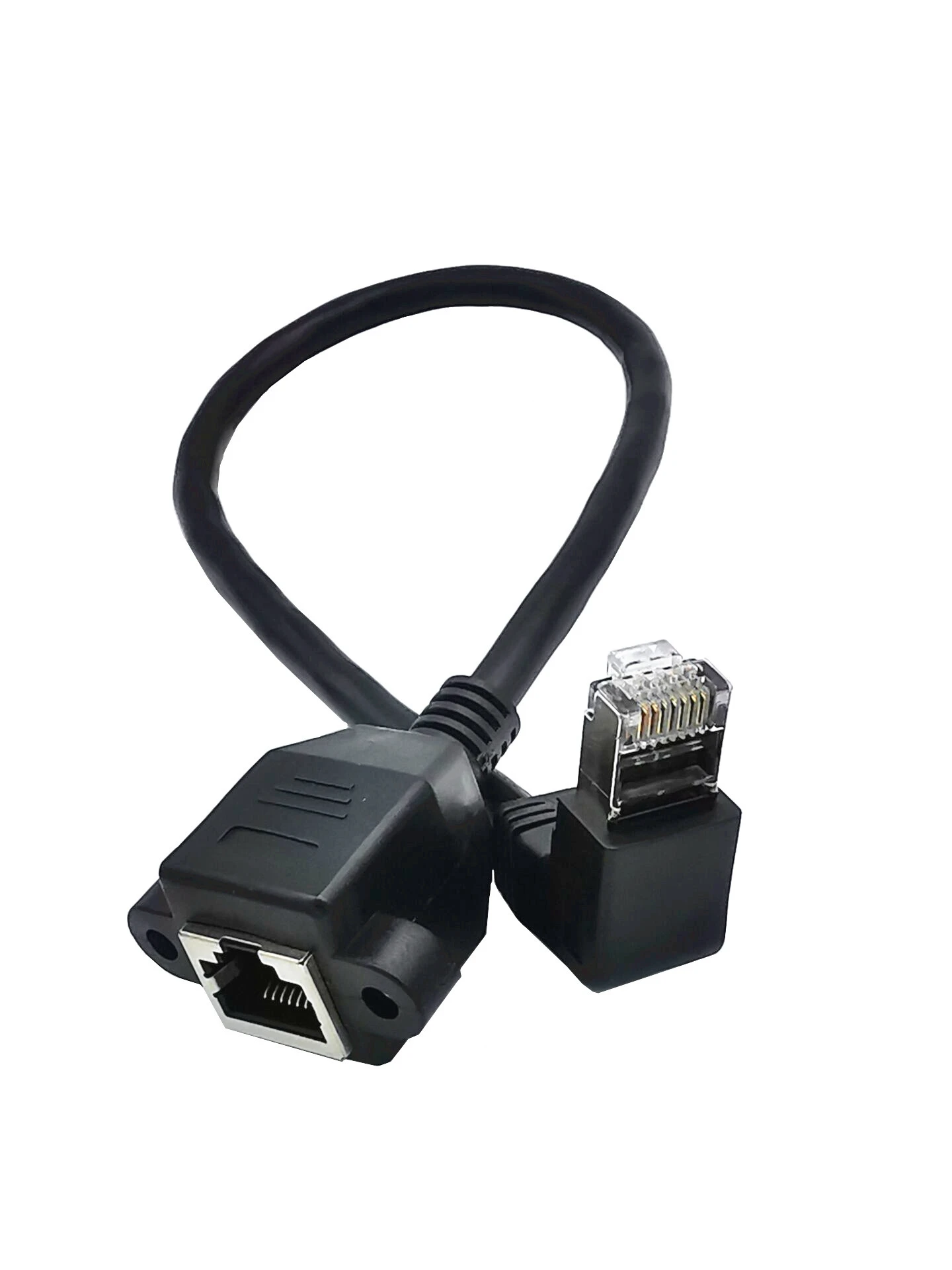 Left Right UP Down Angled 90 Degree 8P8C FTP STP UTP Cat6 RJ45 with screw Lan Ethernet Network Extension Cable 0.3m