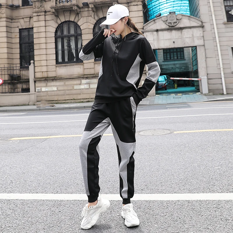 

Spring Autumn Sporting Two Piece Sets Women Casual Loose Tracksuit Woman Sportswear Tops & Trousers Sets Suit Plus Size Sporting