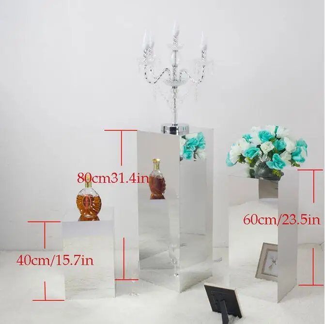 Wedding Center Decoration base stainless steel bracket flower cake bracket mirror square column road bracket decoration