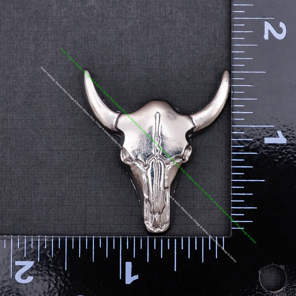 10X Western Cowboy Silver Bull Buffalo Skull Head Longhorn Leathercraft Concho Cowgril Hatband Decor