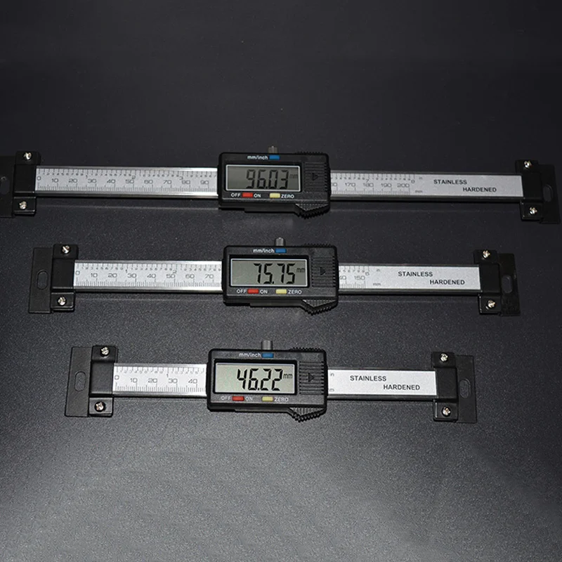 0-150/200/300/400mm Stainless Steel Digital Horizontal Scale Units Horizontal Electronic LCD Display Inch/MM Machinist Tools