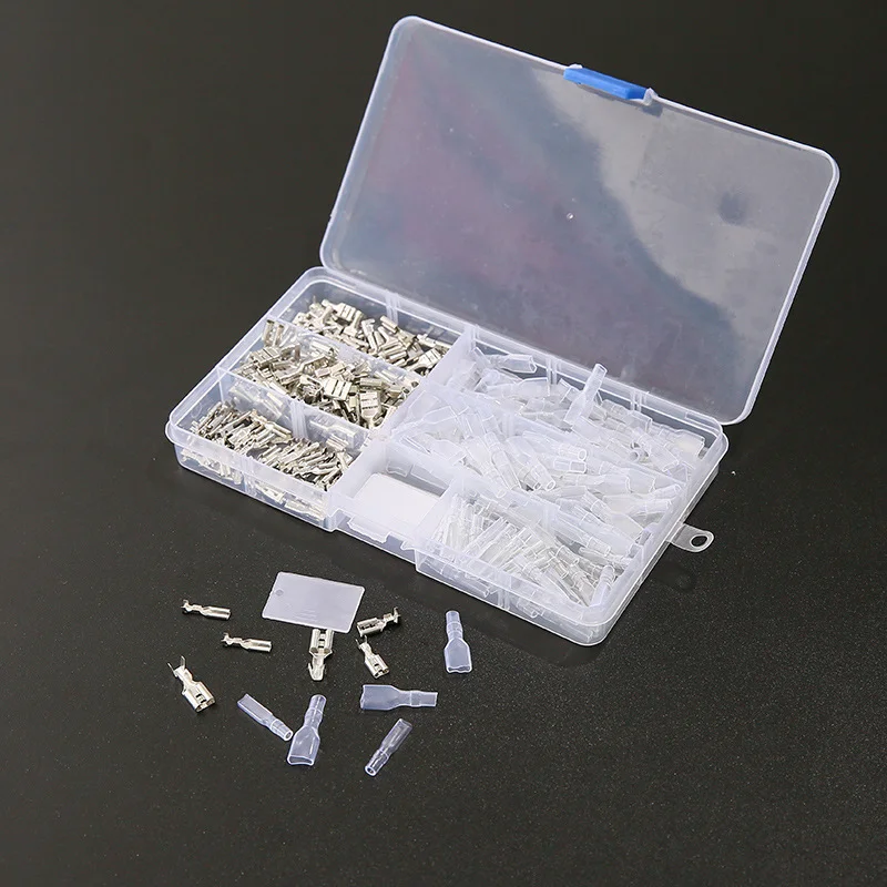 Terminales de crimpado de 300/2,8/4,8mm, conectores de cable eléctrico de sellado aislado, Kit surtido de conectores de Terminal de crimpado, 6,3 Uds.