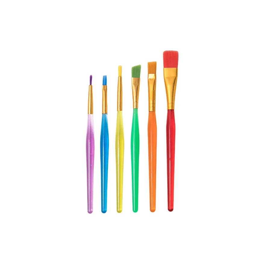 6Pcs Colorful Fondant Cake Brush Decorating Painting Tool Artist Honey Brushes Chocolate Cookie Sauce Pastry Brush Cooking Tool