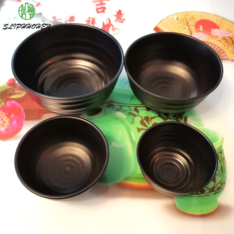 

Black Frost 5/6/7/8 Inch Screw Thread Deep Bowl A5 Melamine Imitation Porcelain Dining Room Tableware Round Soup Bowles