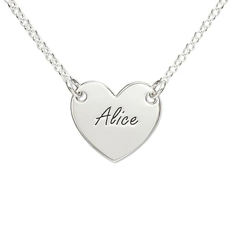 

Personalized Heart Shaped Name Necklace Customized Stainless Steel Charm Jewelry Lady Gift Accessories
