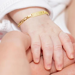 Baby Child Personalized Engrave Custom Name Bracelet Stainless Steel High Quality for Newborn Gift ID Bar Wristband