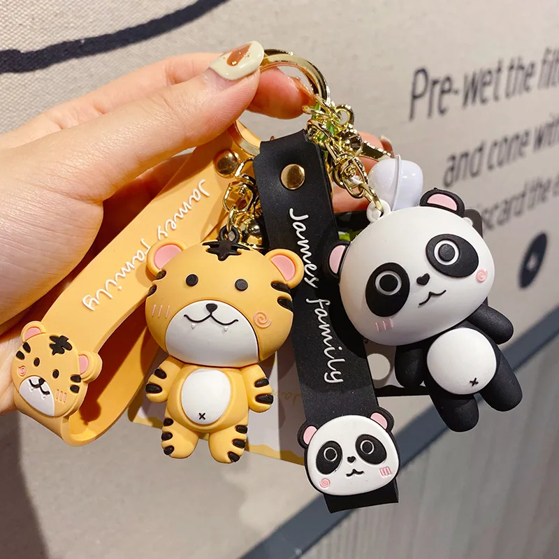 

Keychain cute panda animal creative fun personality small gift pendant hook cute school bag shoulder bag pendant kid girl gift