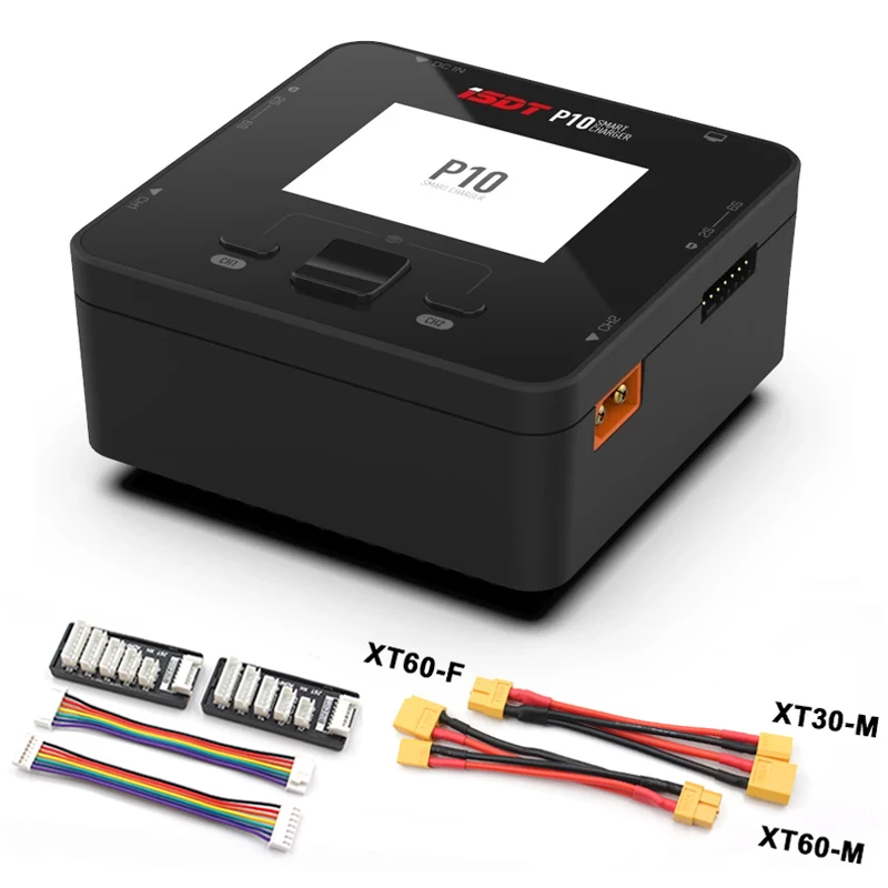 

ISDT P10 Dual Channel 250WX2 10AX2 1-6S LiPo 10-30V Smart Battery Balance Charger for Lilon LiPo LiHV NiMH Lipo RC Models Parts