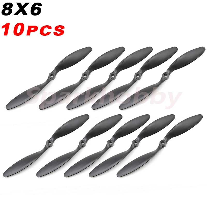 10PCS Sparkhobby 8x6 Black Propeller 2-blade Accessories High Speed Propeller for RC Airplane Quadcopter Propellers Blades